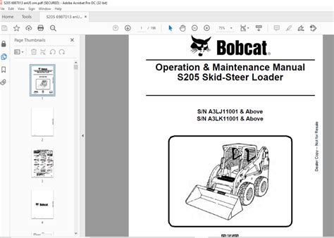 bobcat skid steer specs s205|bobcat s205 parts manual pdf.